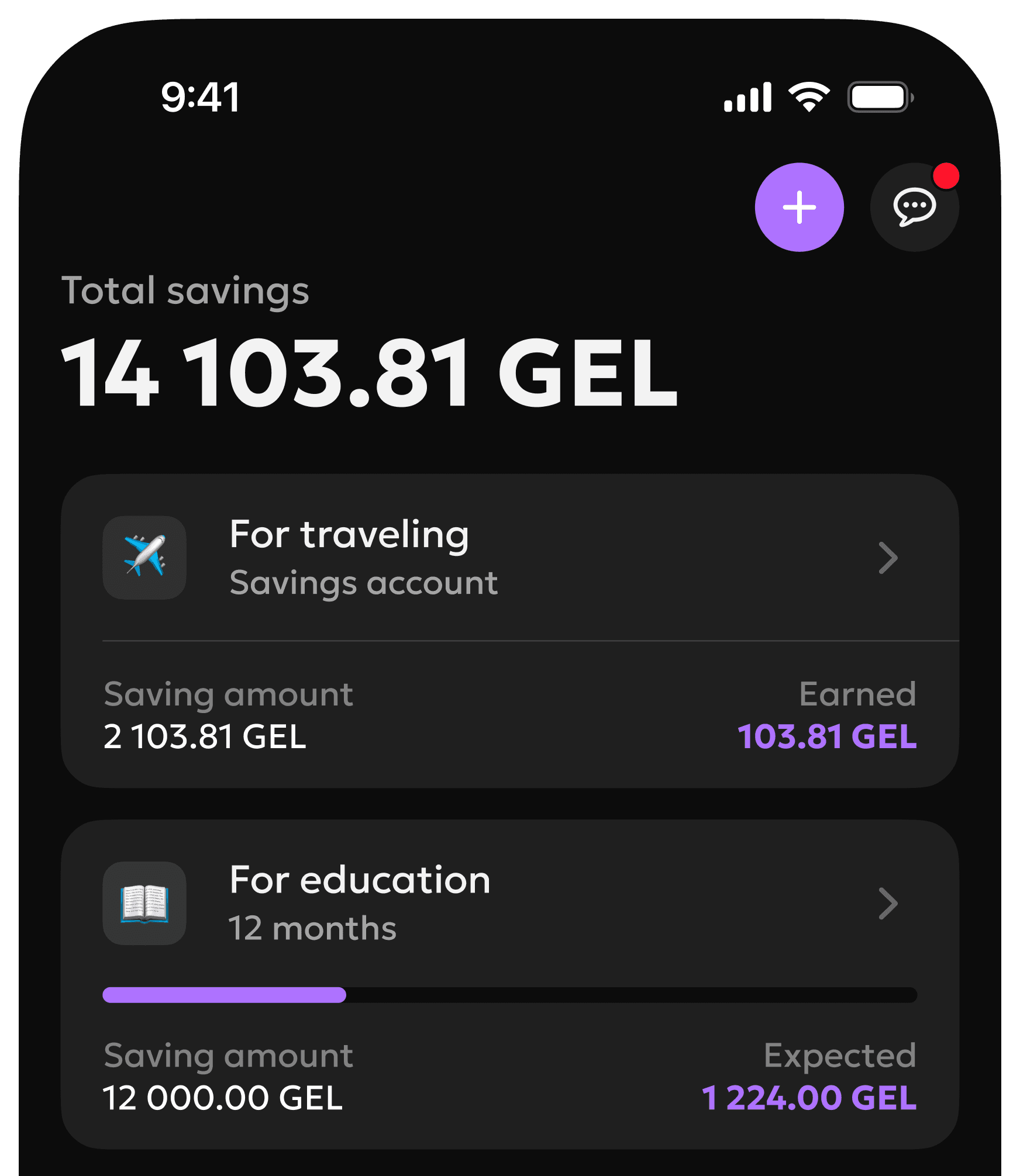 Savings for your goals